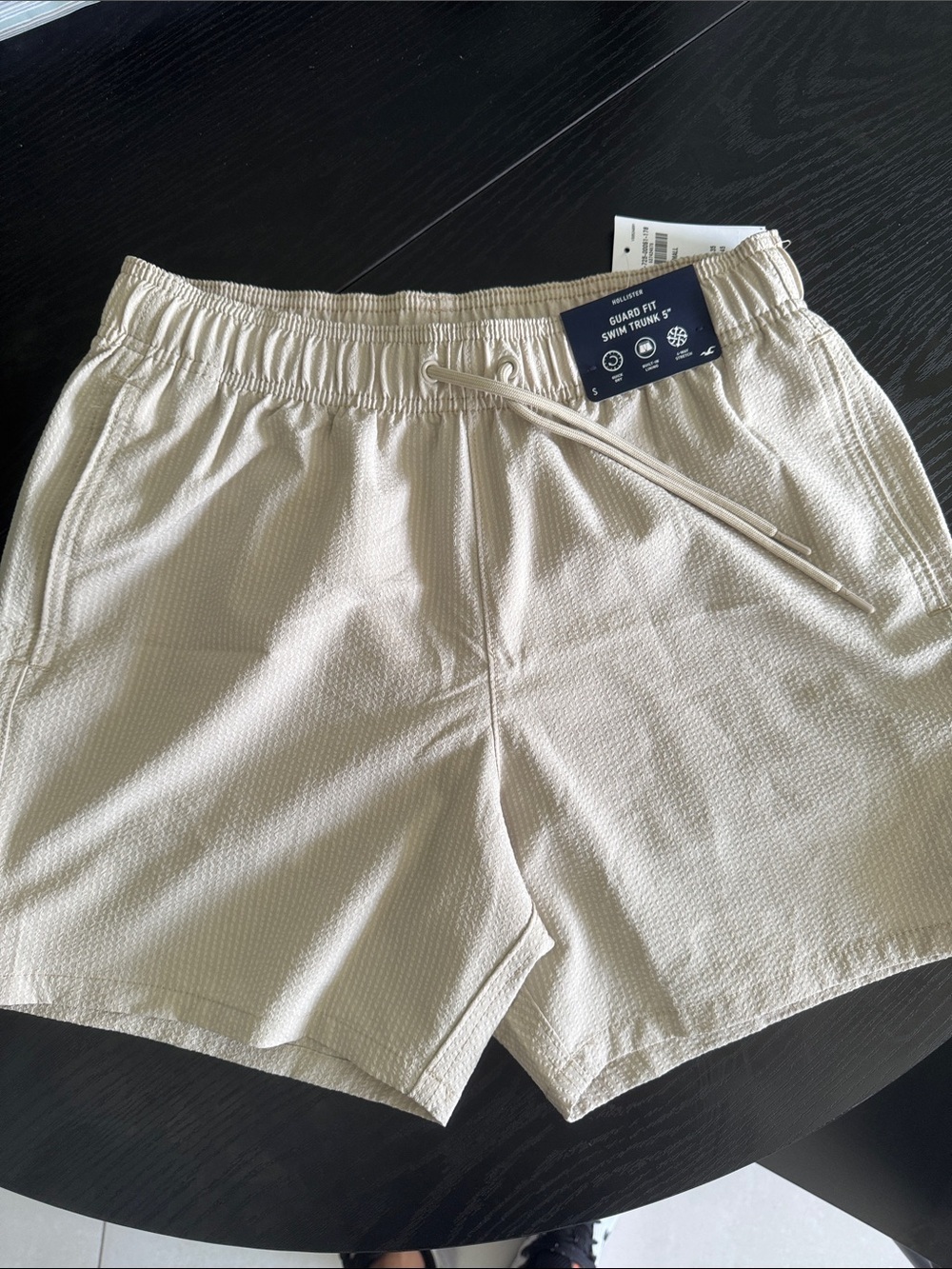 Hollister Cream Textured Swim Shorts